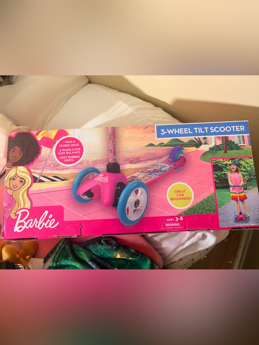 Barbie Pink Scooter with Blue Wheels